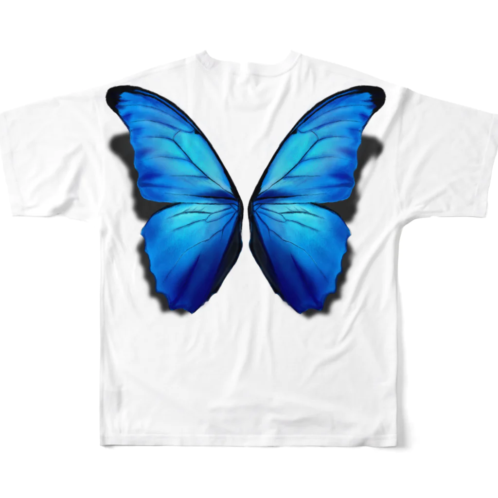 madのモルフォ蝶 フルグラフィックTシャツの背面
