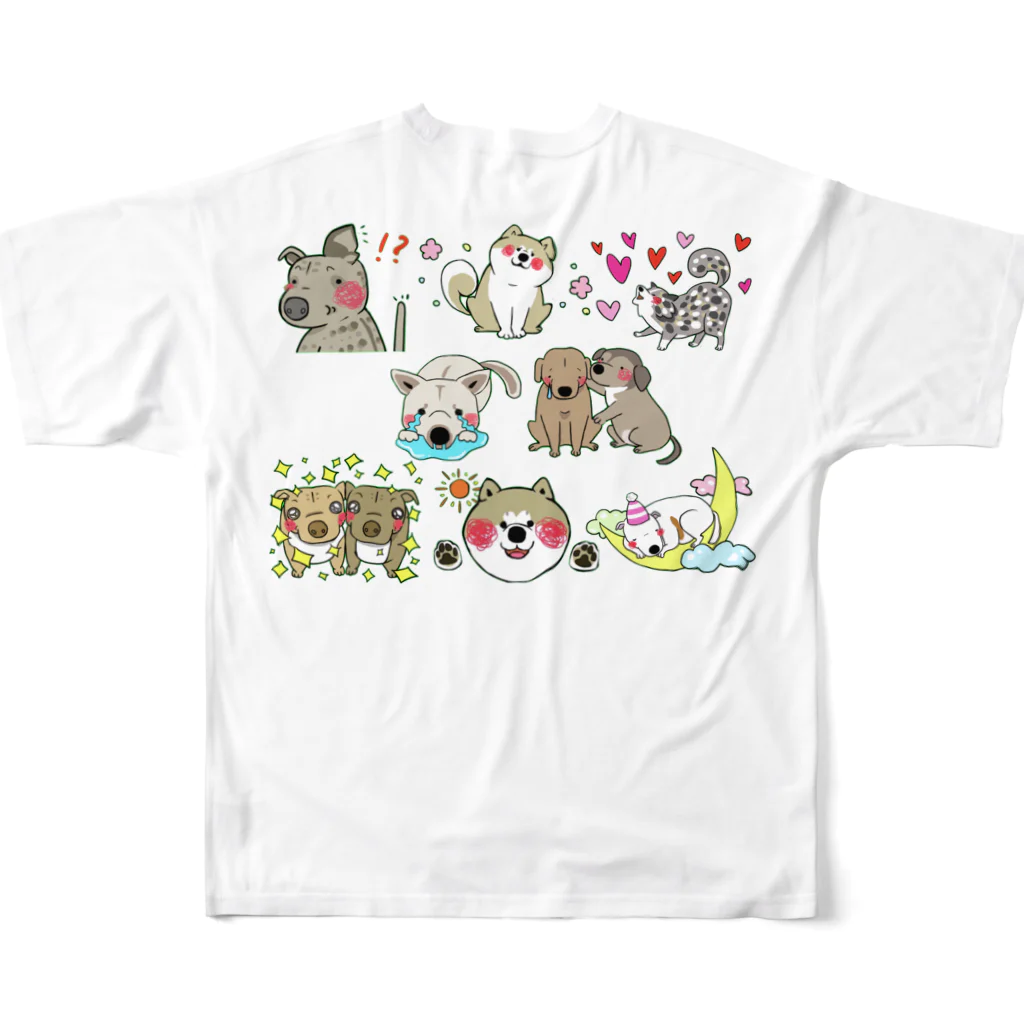 保護犬達の楽園オリジナルグッズの保護犬達の楽園メンバー集合2 All-Over Print T-Shirt :back