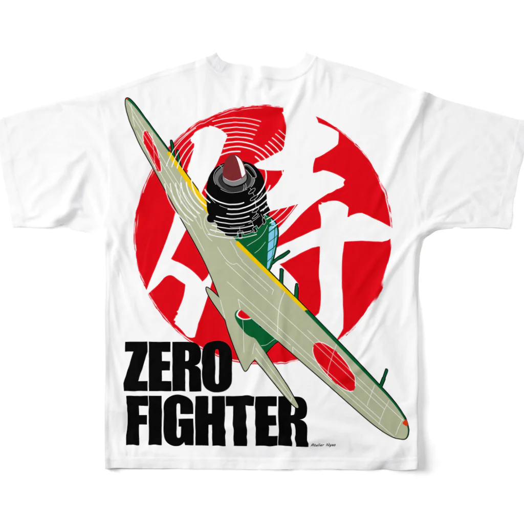 Atelier NyaoのZERO FIGHTER 空の侍 All-Over Print T-Shirt :back