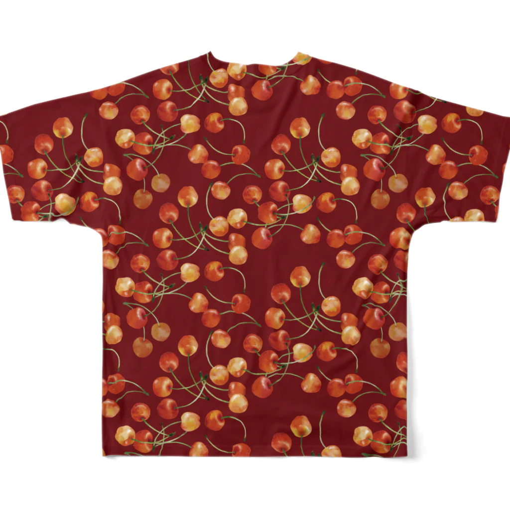 Miho MATSUNO online storeのlovely cherries フルグラフィックTシャツの背面