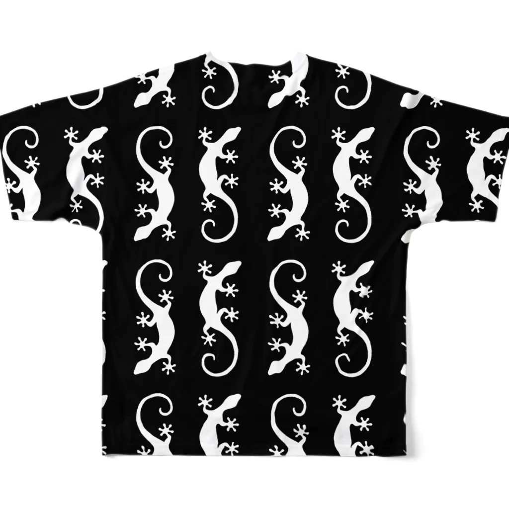 ツバメ堂の白いトカゲたち All-Over Print T-Shirt :back