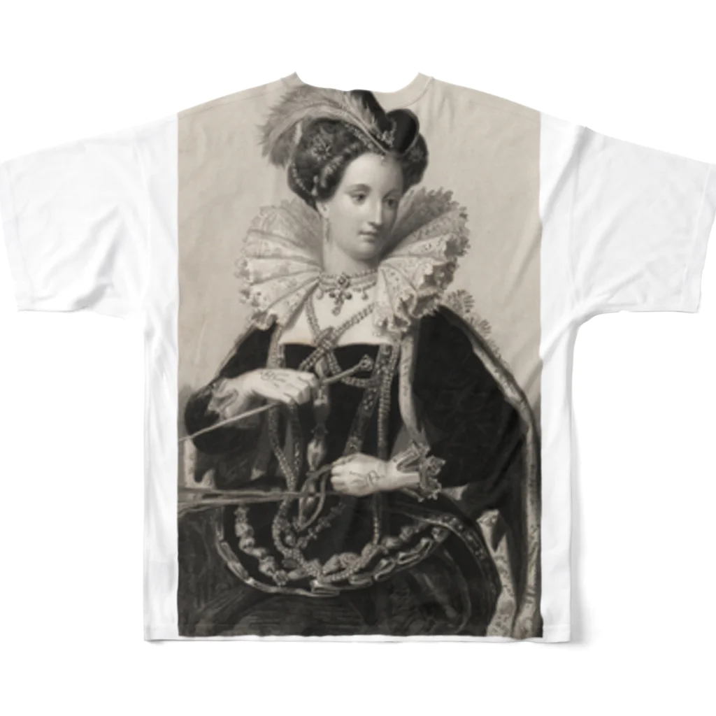 J. Jeffery Print Galleryの英国女王エリザベスⅠ世 フルグラフィックTシャツの背面