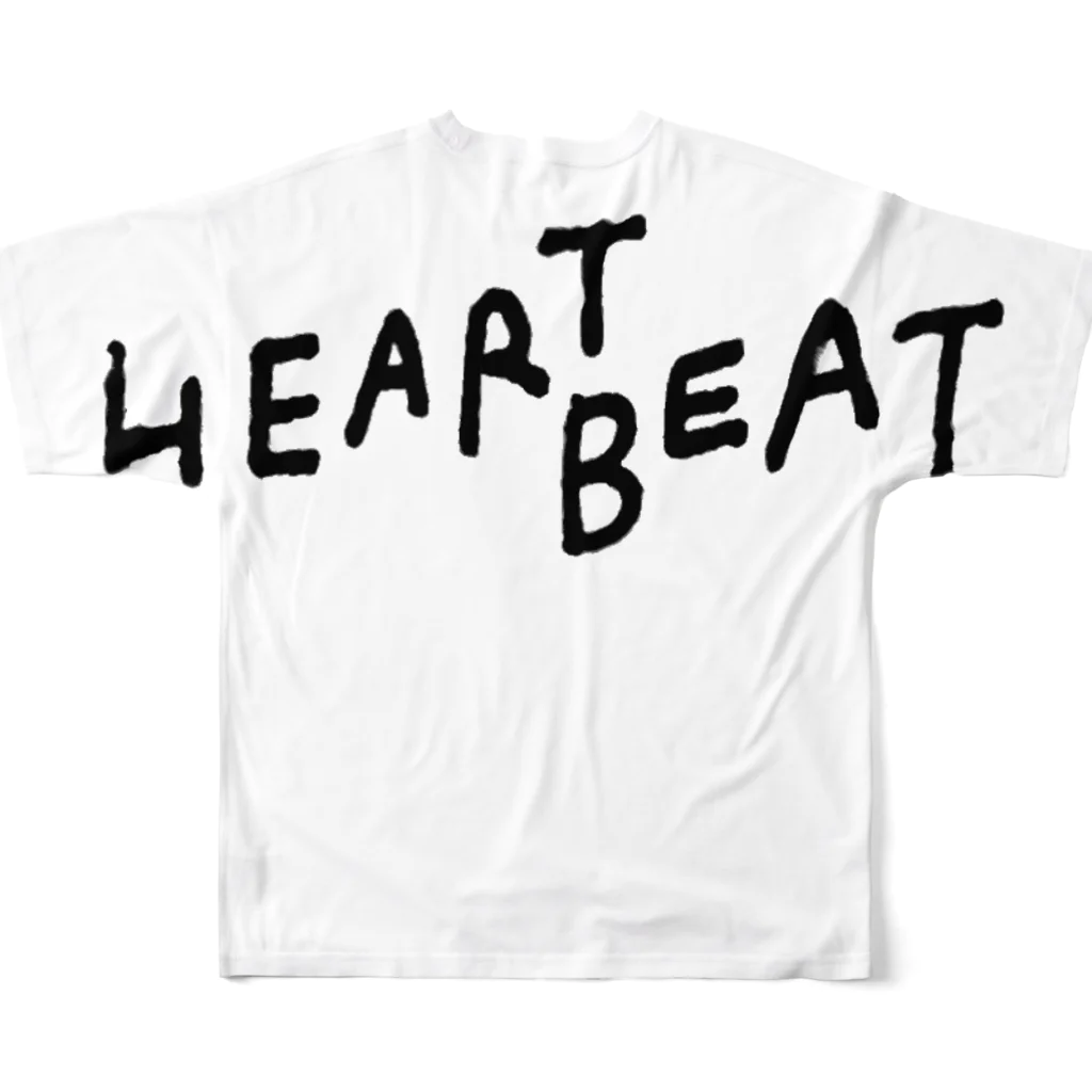 __HEARTBEAT__のSILK WORMロゴ All-Over Print T-Shirt :back