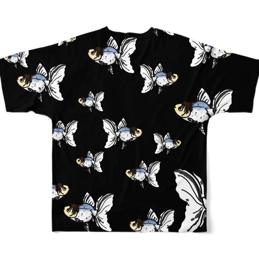 カタツムリ本舗の雅錦×ツイスト フルグラフィックTシャツの背面