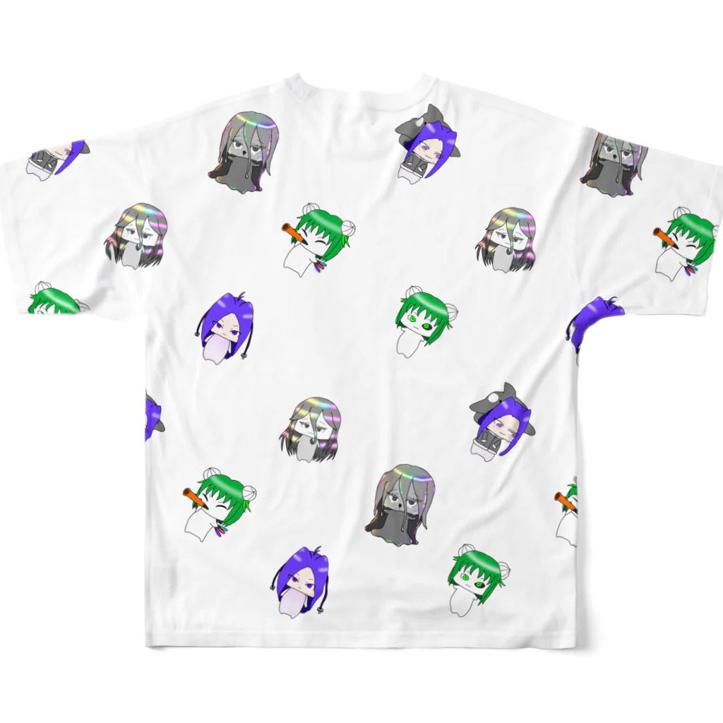ぷらなりあん工房@物販の花の名のヒューマノイド達（増量） All-Over Print T-Shirt :back