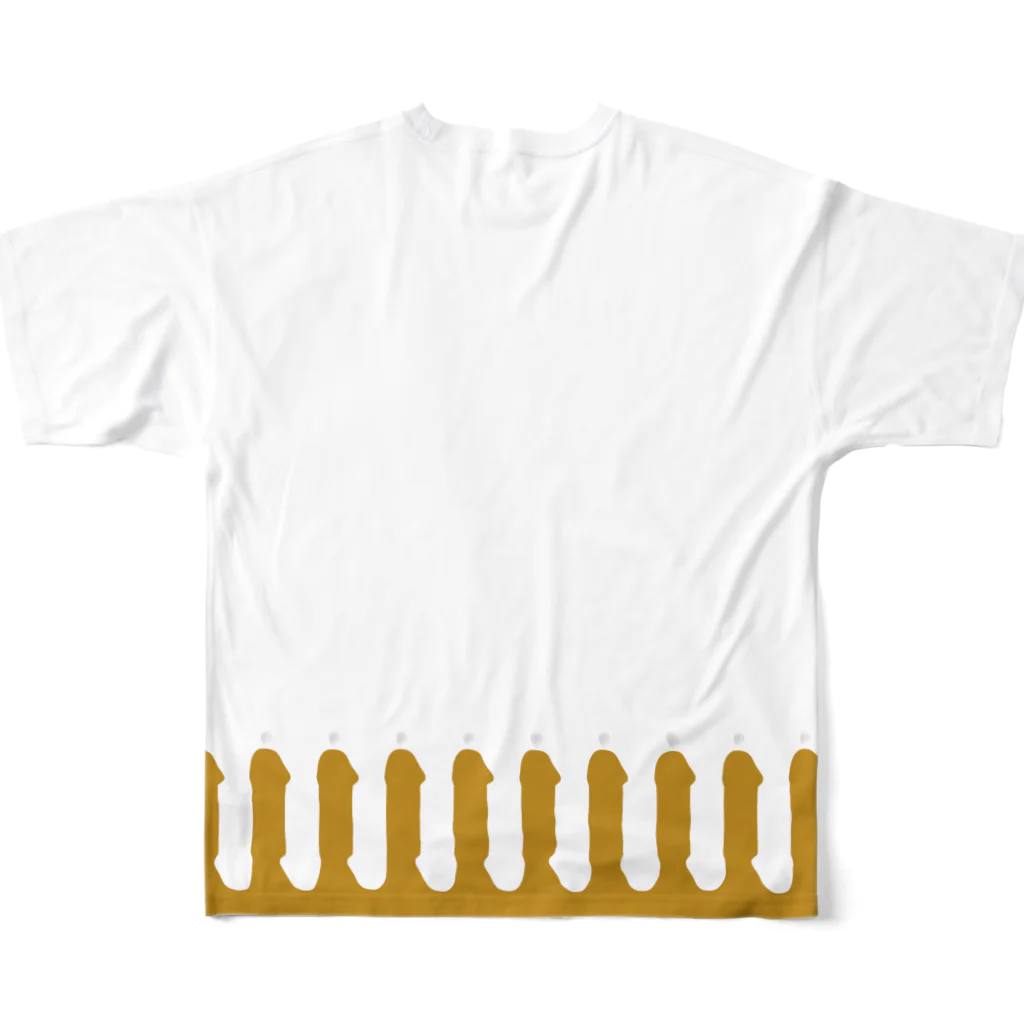kumakumaのちんちん冠 All-Over Print T-Shirt :back