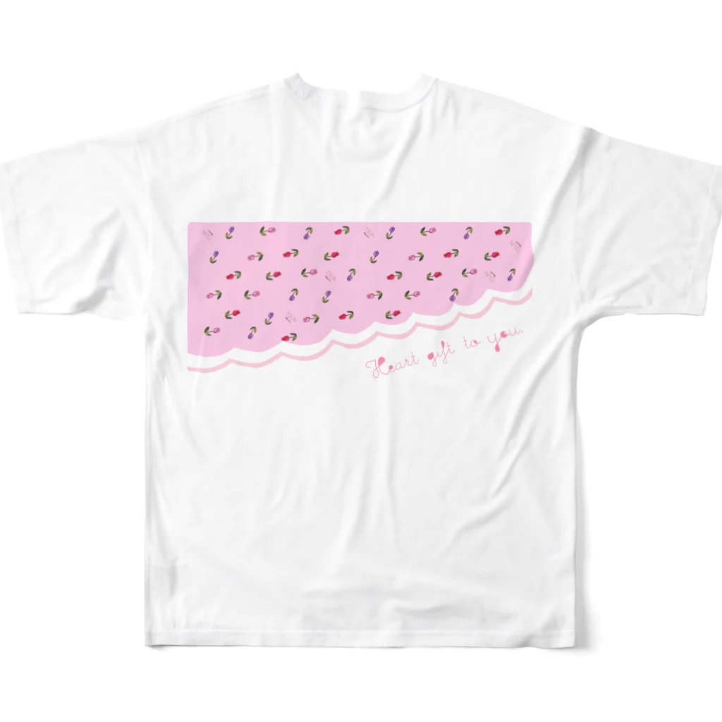 つんたろ村の村長のおみせのTsun tun Tulip All-Over Print T-Shirt :back