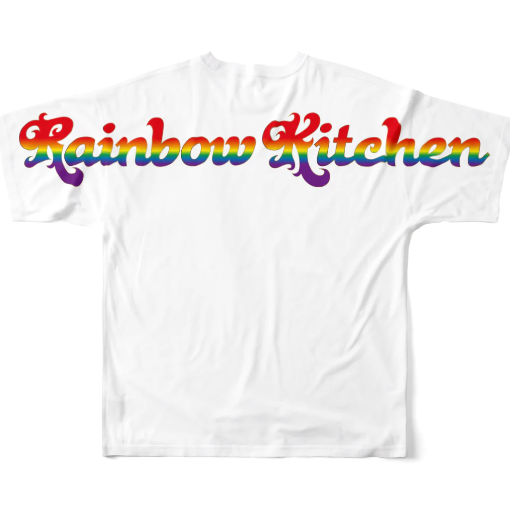 虹乃屋-RainbowKitchen-のRainbowKitchenロゴTシャツ All-Over Print T-Shirt :back