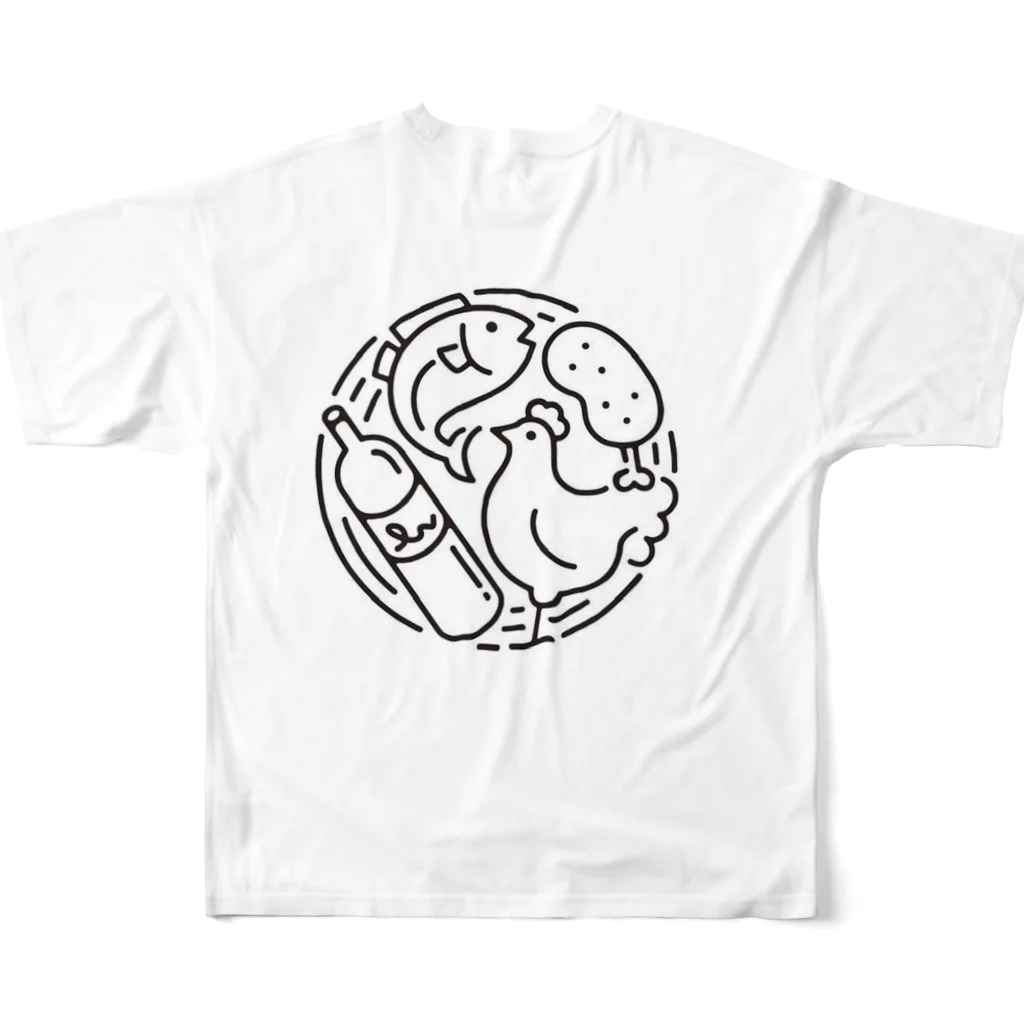 soba　bar　ciliegio　ソババル チリエージョ　弘前のビックロゴTシャツ フルグラフィックTシャツの背面