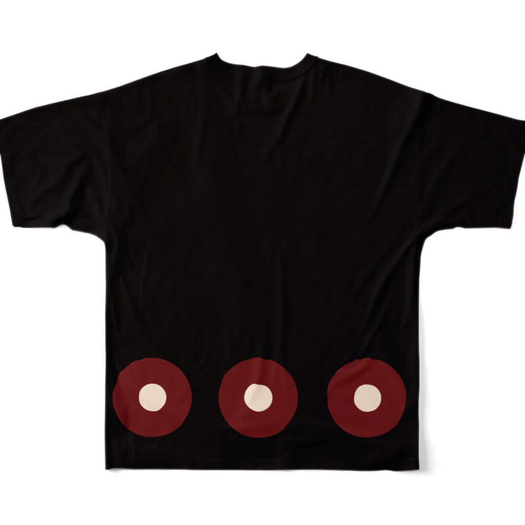 Rigelの蛇目紋黒羅紗陣羽織柄 All-Over Print T-Shirt :back