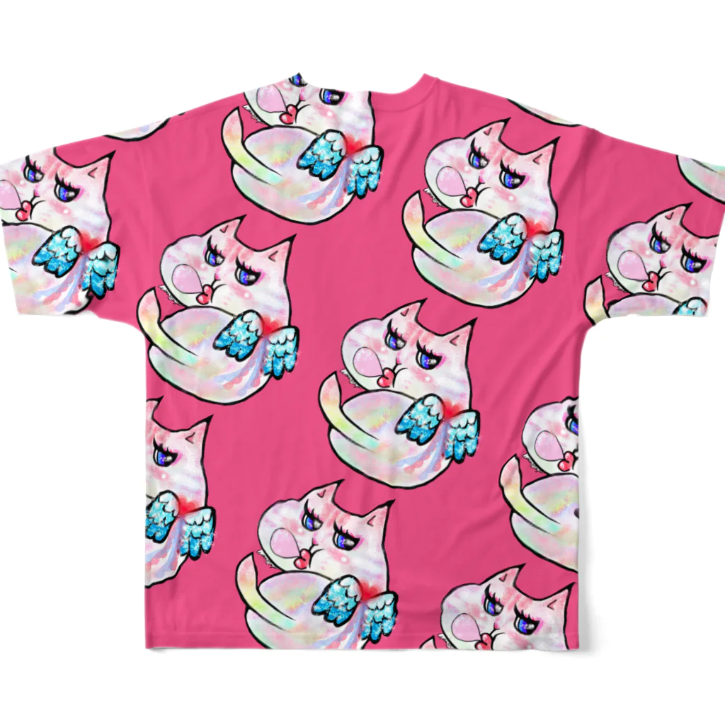 WataMayuroom☆のやさぐれカラフル猫 フルグラフィックTシャツの背面