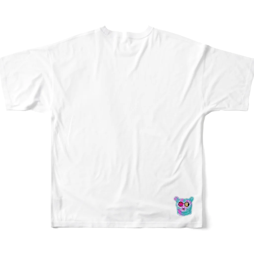 bearsfleekのKING OF POP-Blue All-Over Print T-Shirt :back