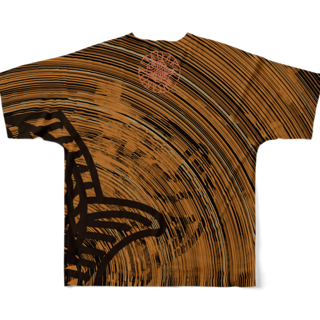 TAIYAKI INSANITYのコンセントリック鯛焼き All-Over Print T-Shirt :back