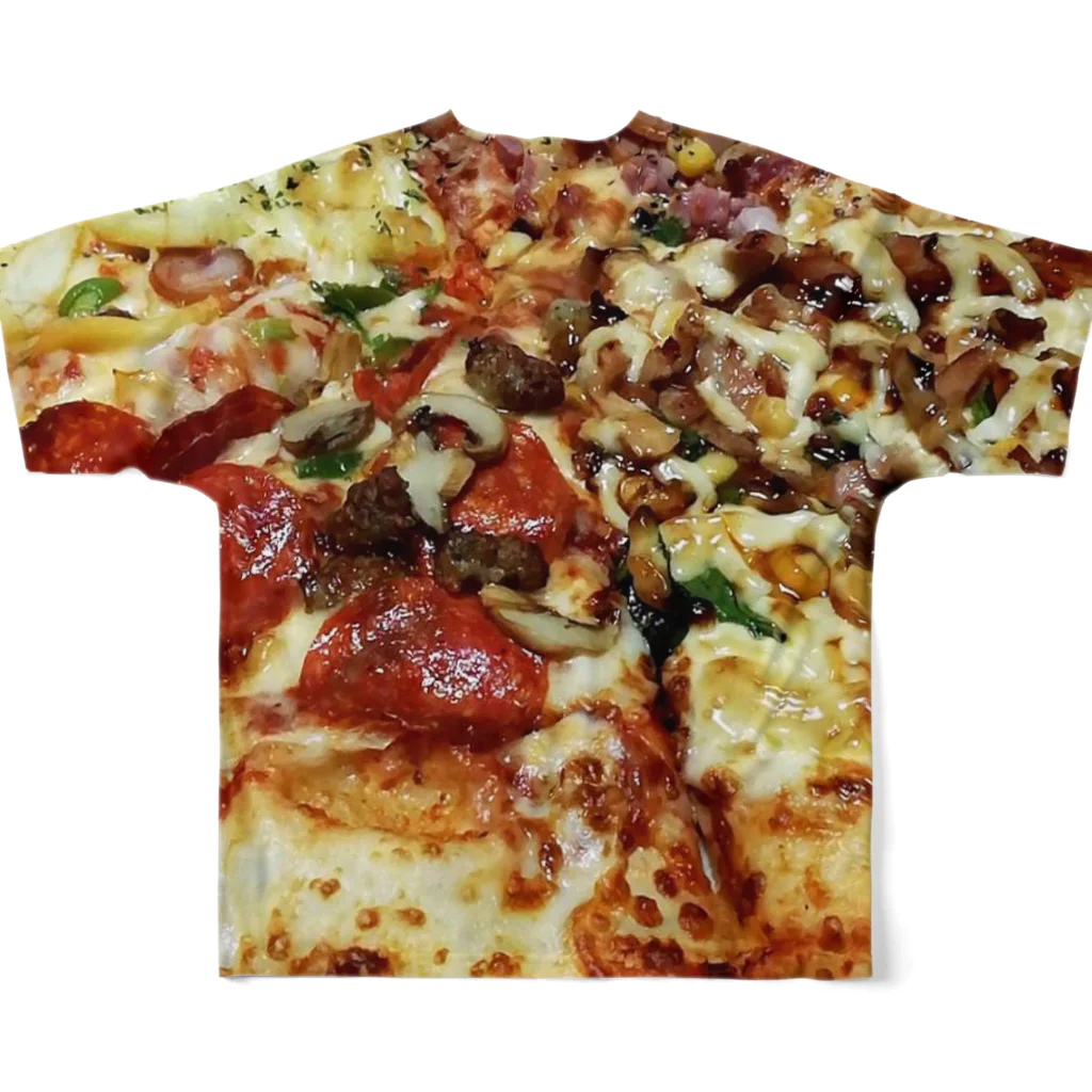 Bianco and NeROのI LOVE PIZZA  フルグラフィックTシャツの背面