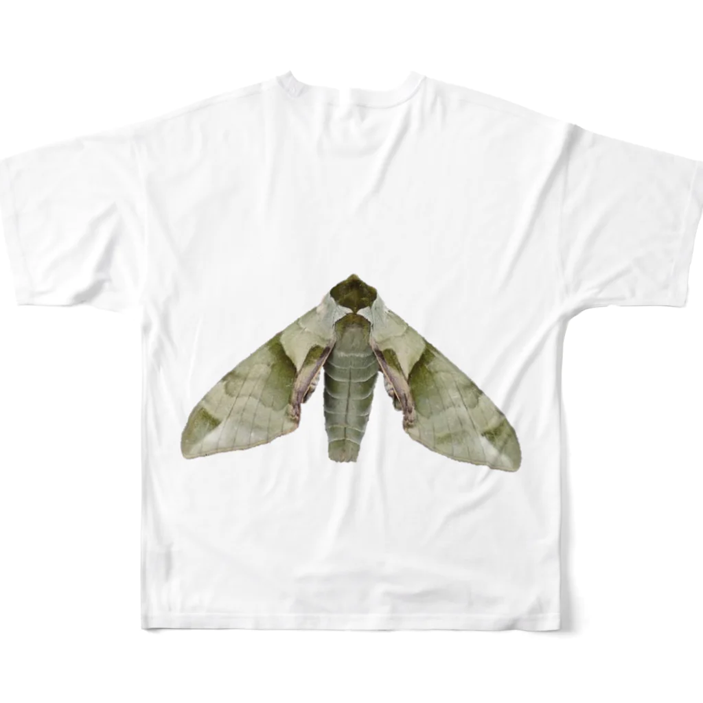 L_arctoaのウンモンスズメ幼虫と成虫 フルグラフィックTシャツの背面