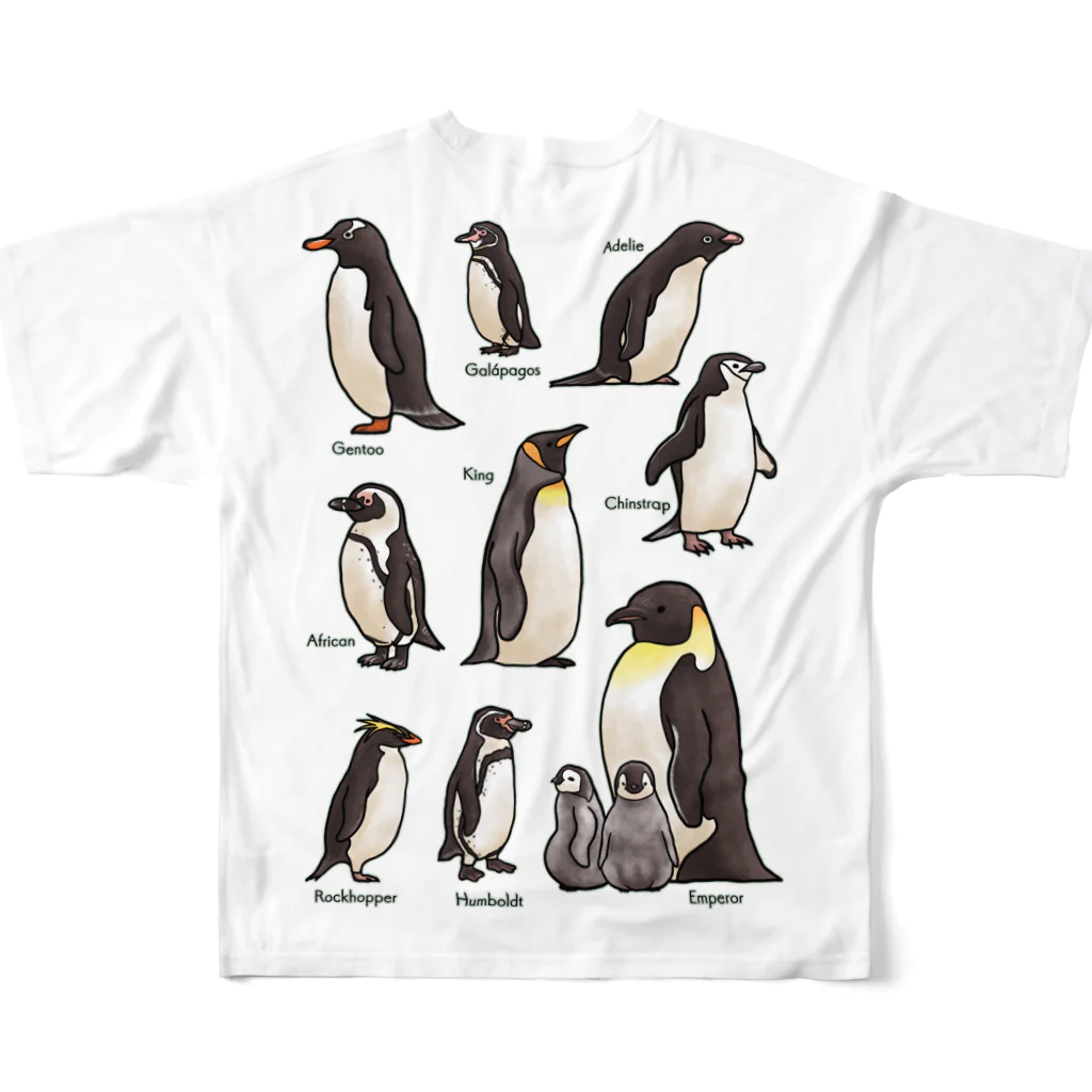 huroshikiのペンギンだらけ All-Over Print T-Shirt :back