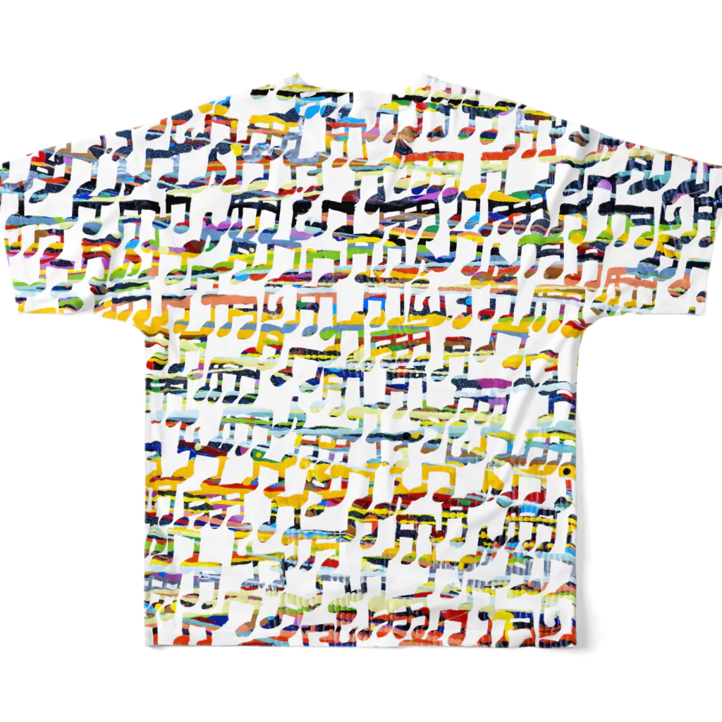 otoshimono-music shopのcolorful music All-Over Print T-Shirt :back