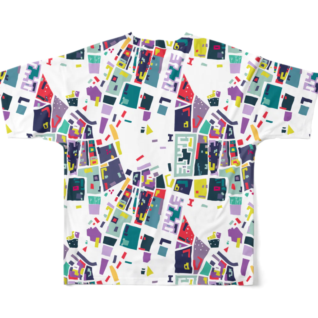 SANKAKU DESIGN STOREの秩序と無秩序のモダンアート。 light All-Over Print T-Shirt :back