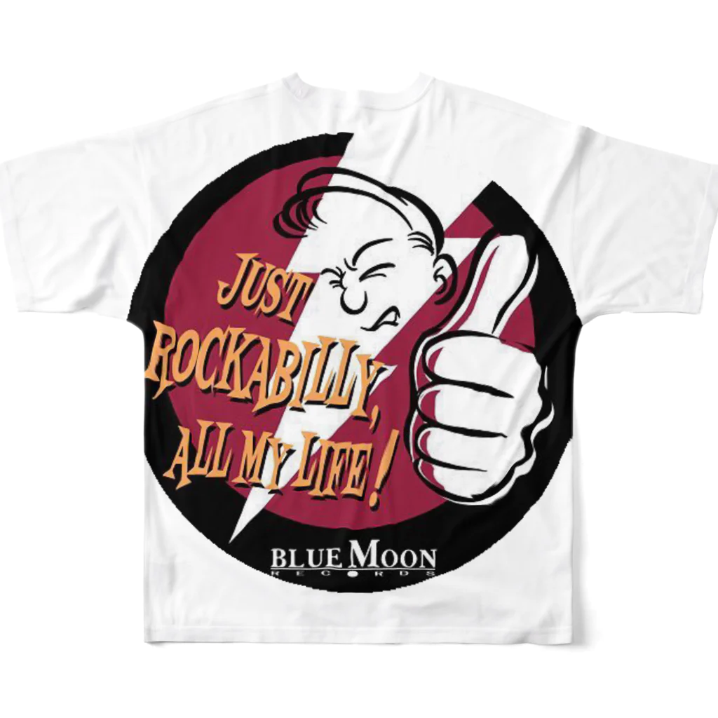 Rockabilly_Mのビリー諸川JUST ROCKABILLY ALL MY LIFE All-Over Print T-Shirt :back