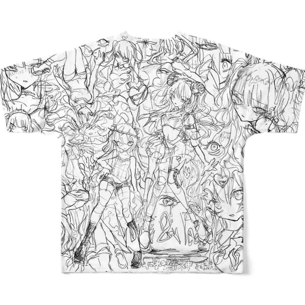 Aνruneのおんなのこ女の子オンナノコおんなのこ All-Over Print T-Shirt :back