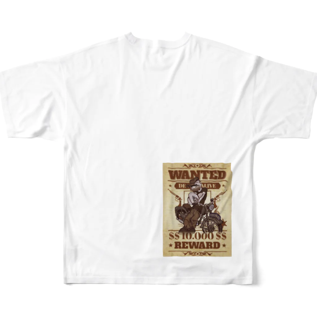 Dummy junkyの指名手配　（WANTED） All-Over Print T-Shirt :back