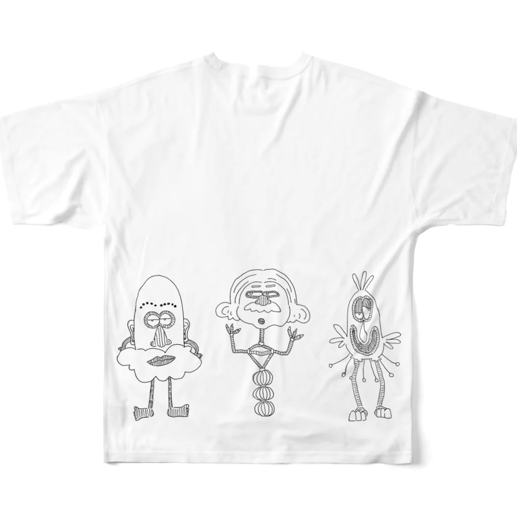 onigiriのONIGIRI-FAMILY All-Over Print T-Shirt :back