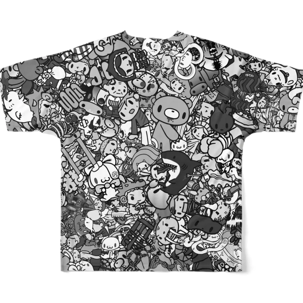 CHAX COLONY imaginariの【各20点限定】CHAX BOMB(monochro) フルグラフィックTシャツの背面