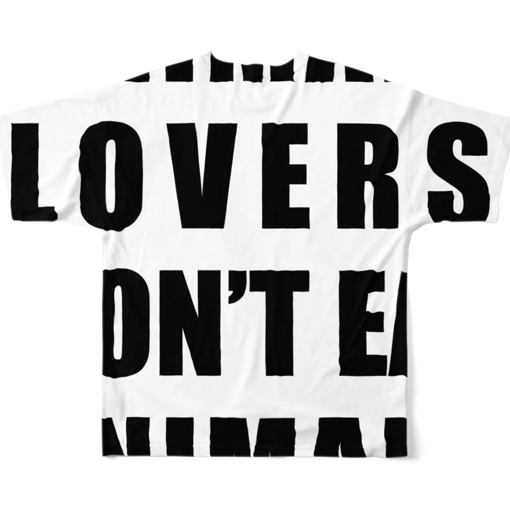 Niea999’s プチハッピー shopのAnimals lovers (black/clear) フルグラフィックTシャツの背面