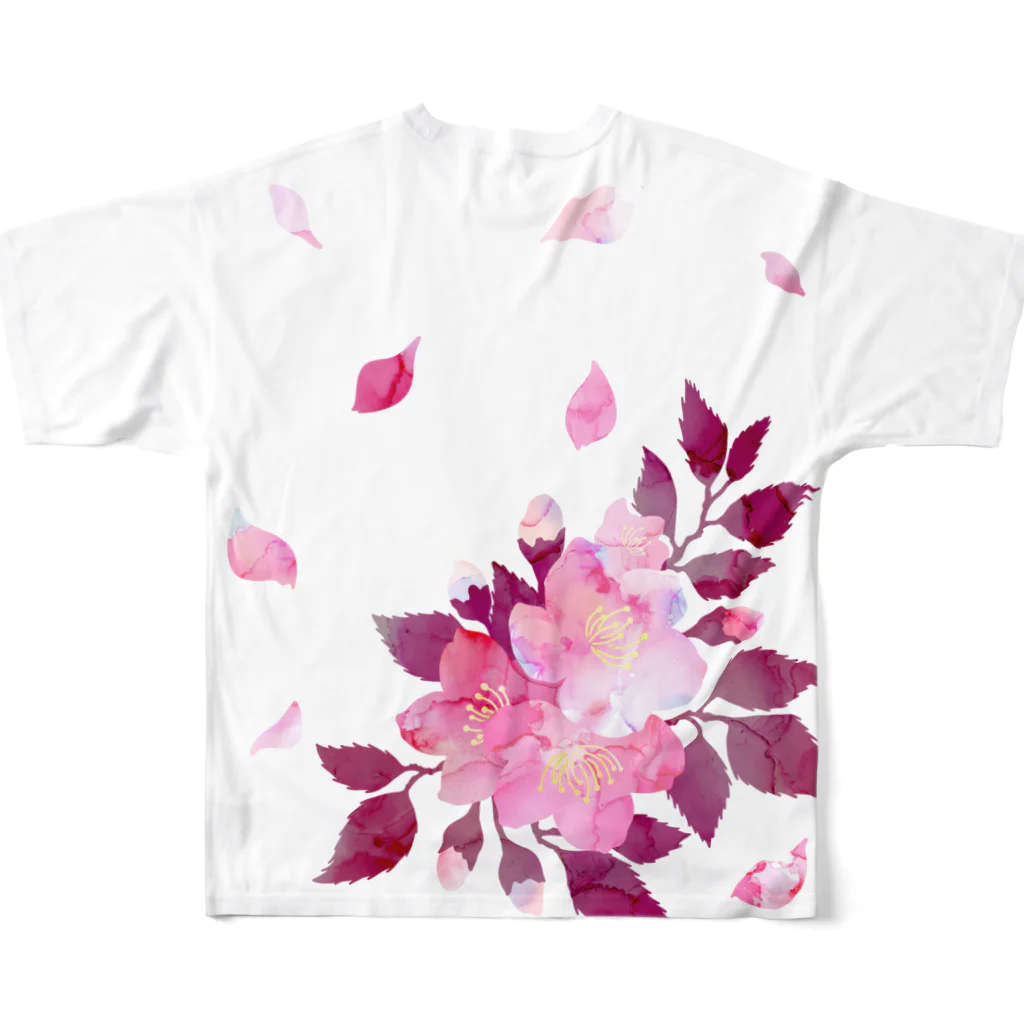 ひのいろ研究室　購買部の花逍遥 All-Over Print T-Shirt :back