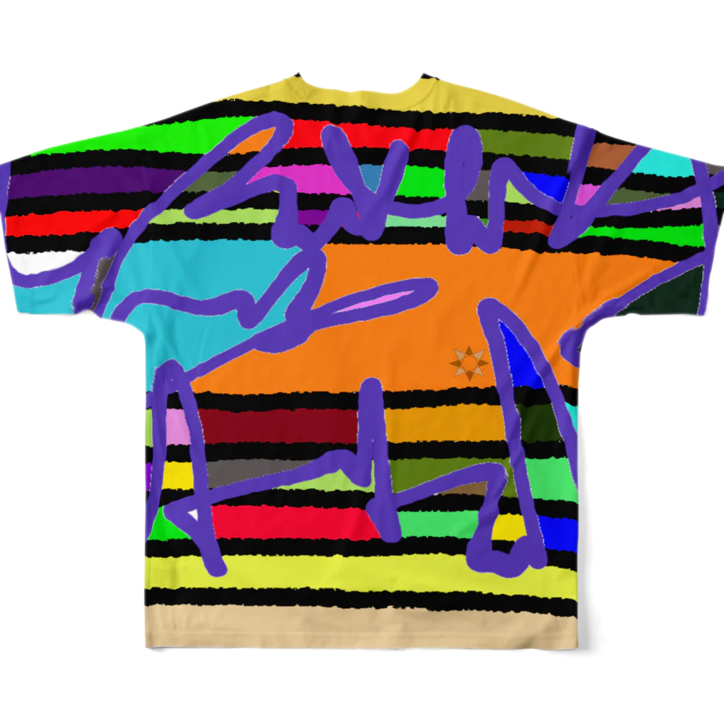 まとりこや ショップのもじ絵　フルグラフィックＴシャツ All-Over Print T-Shirt :back