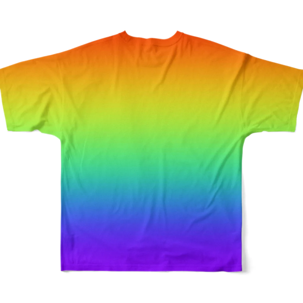 ぽぬぞぬのグラデーション　レインボー　LGBT フルグラフィックTシャツの背面