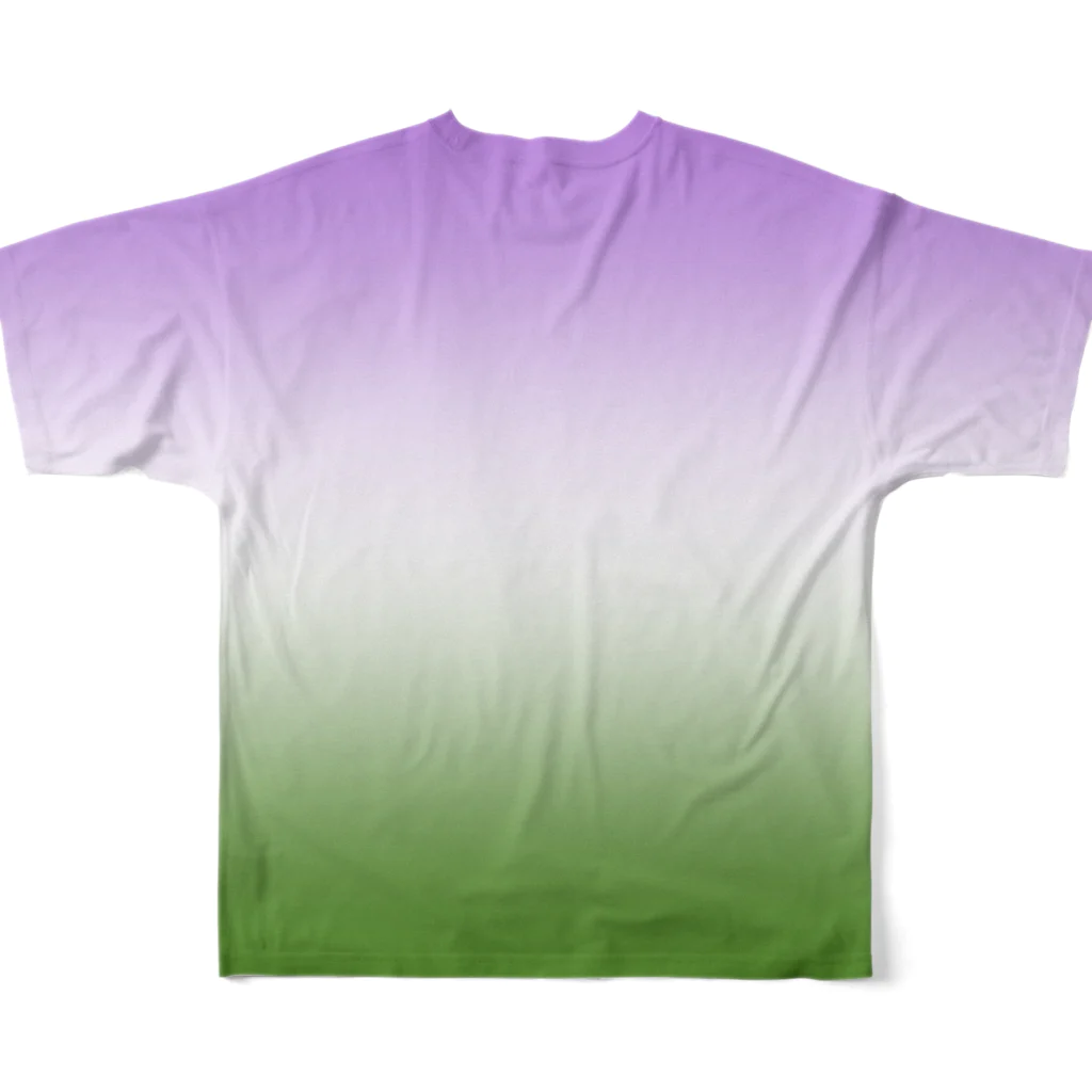 ぽぬぞぬのグラデーション　プライドフラッグ　ジェンダークィア All-Over Print T-Shirt :back