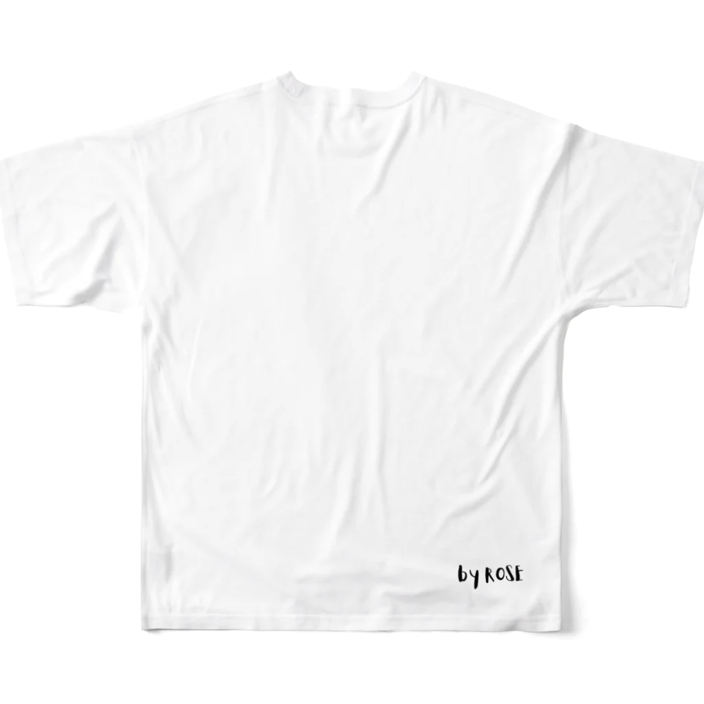 ROSE/ロゼ のROSEメッセージA All-Over Print T-Shirt :back
