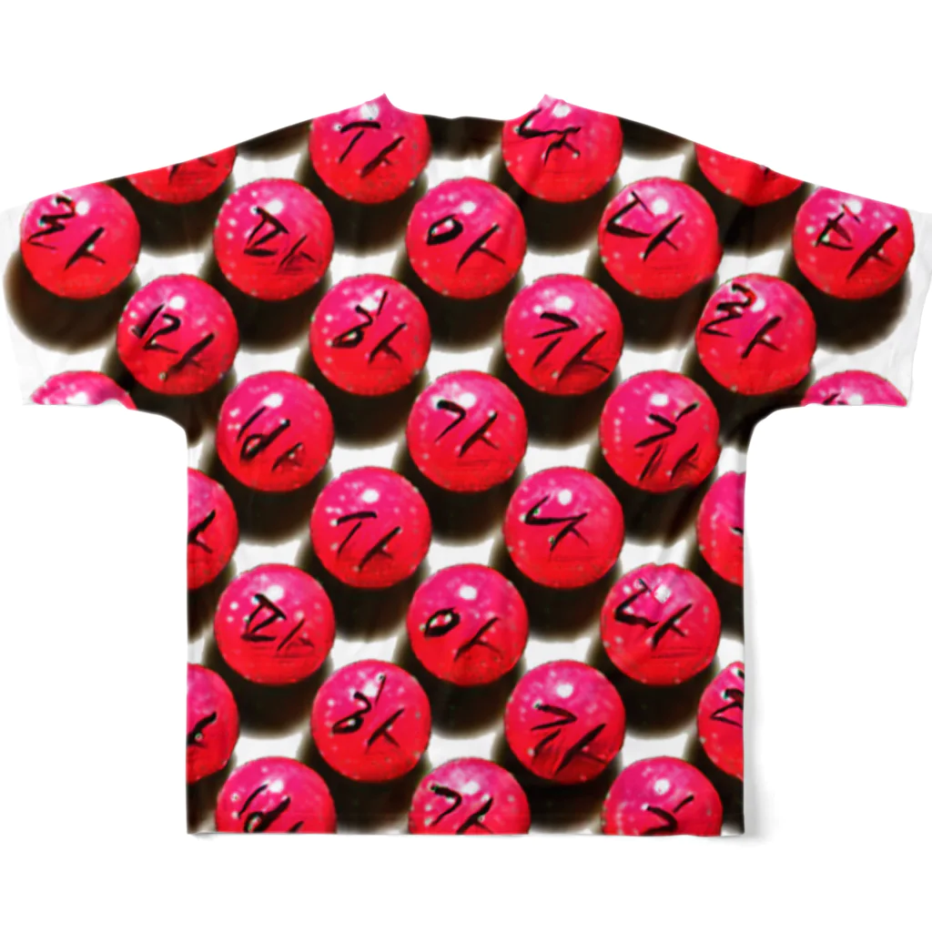 LalaHangeulの珊瑚っぽい玉に書いたハングル All-Over Print T-Shirt :back