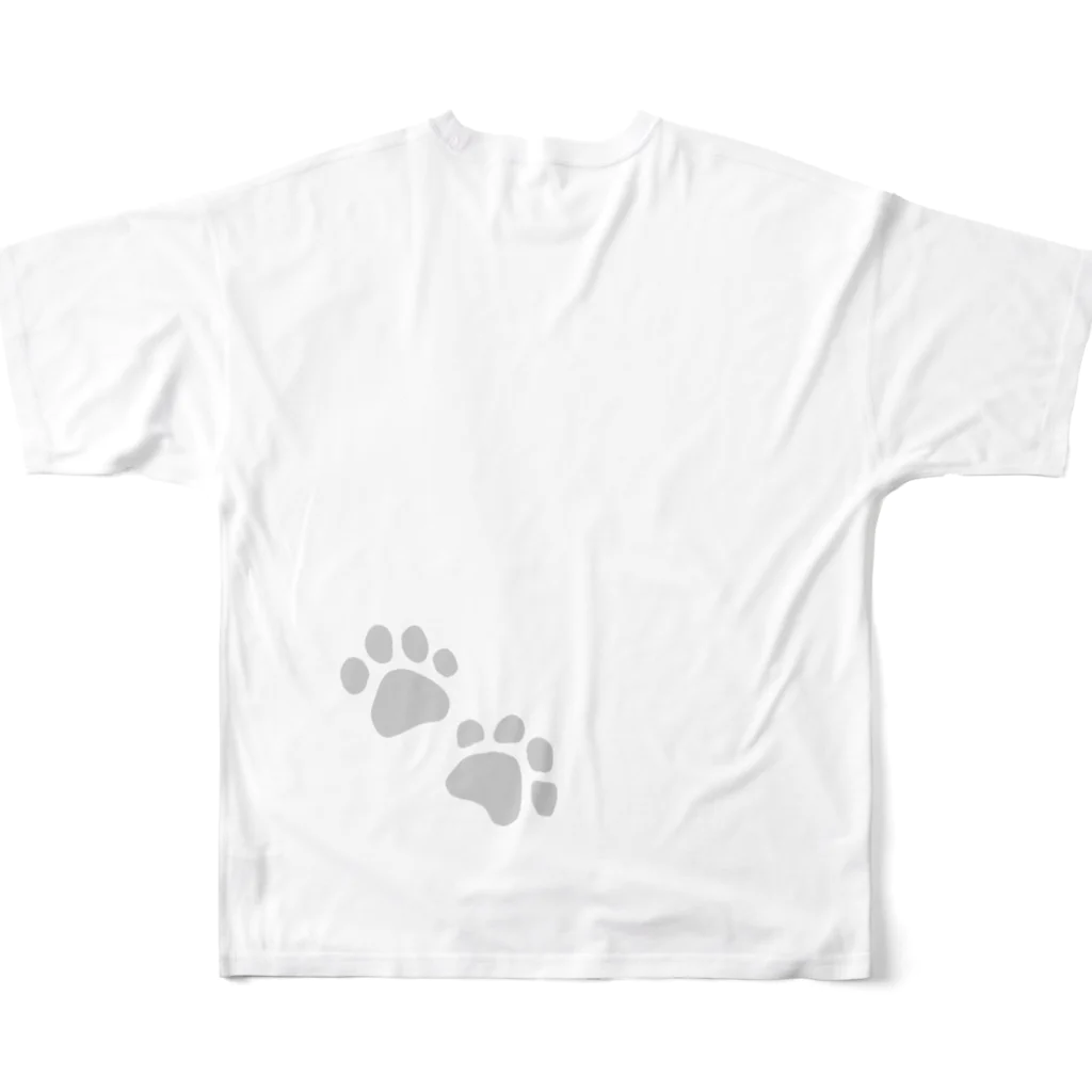 iNUKOの哀愁猫ちゃん フルグラフィックTシャツの背面