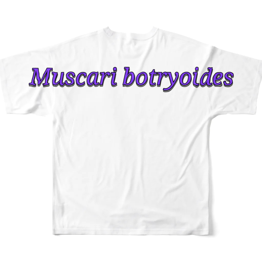 でおきしりぼ子の実験室のMuscari botryoides(1:1) フルグラフィックTシャツの背面