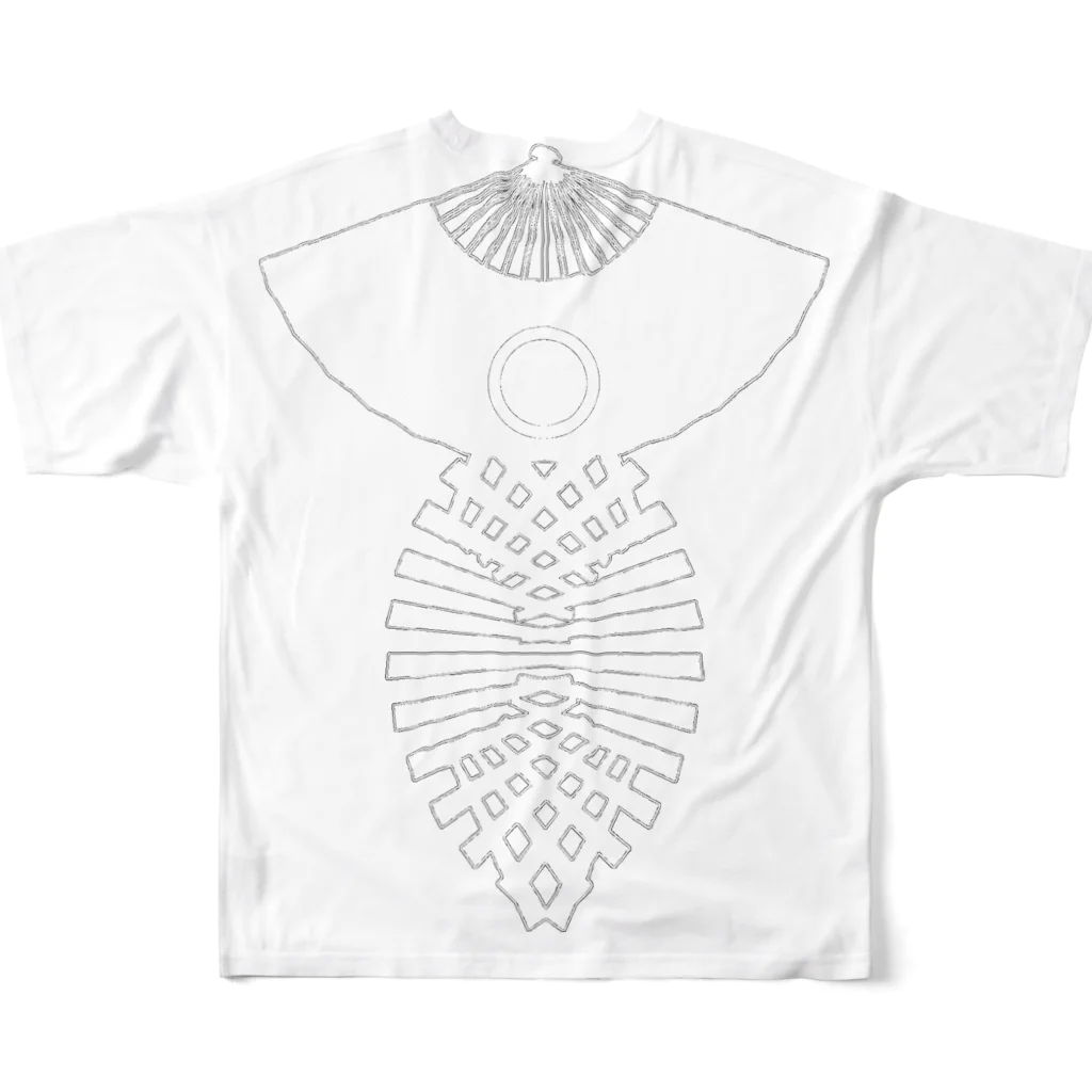 RMk→D (アールエムケード)の逆扇 白 フルグラフィックTシャツの背面
