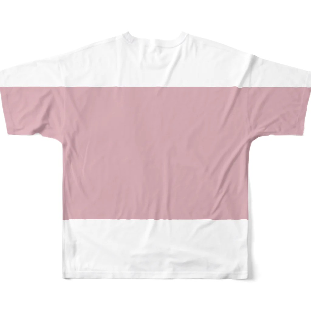 ないものねだりのthank you(pink×white) All-Over Print T-Shirt :back