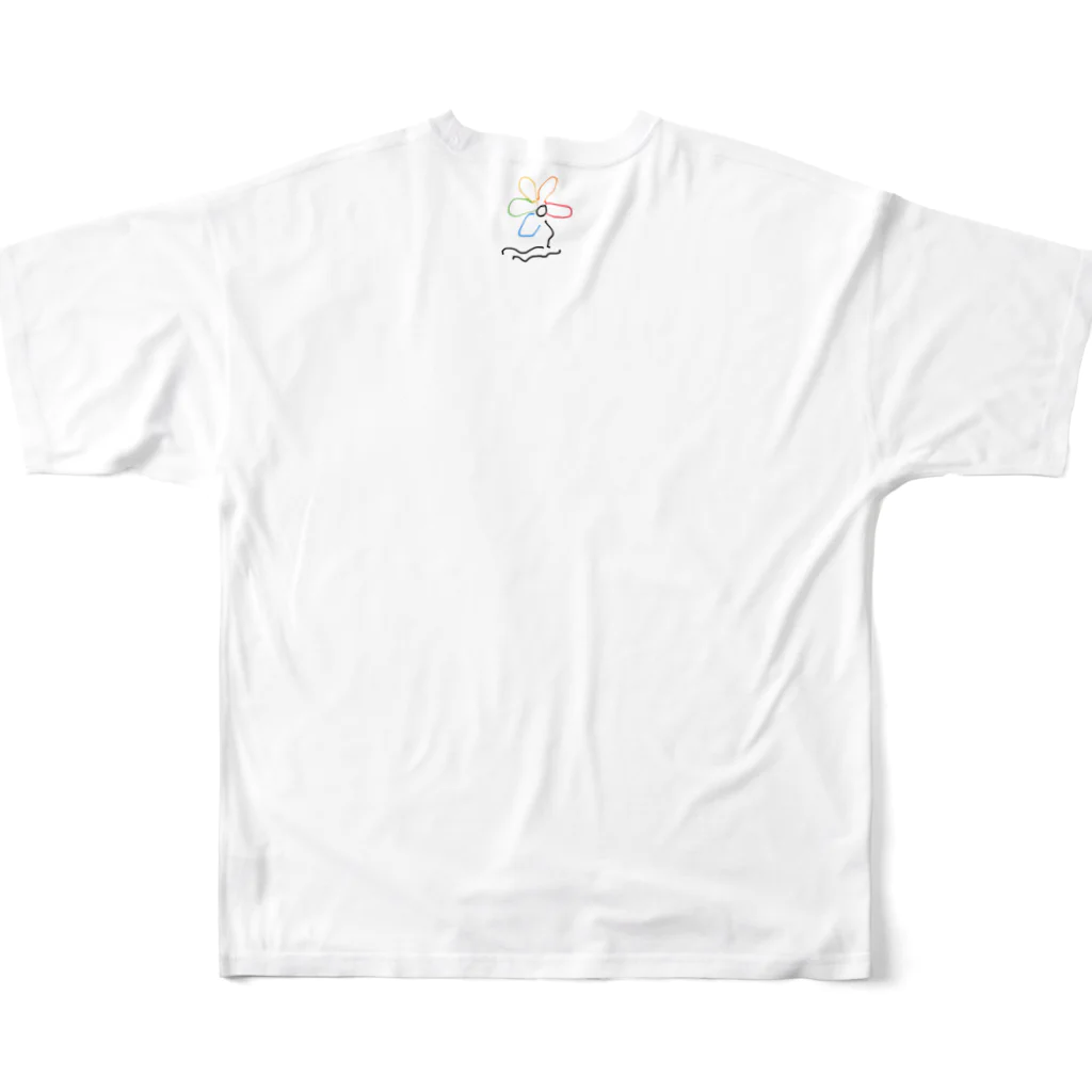 siBa.TAのfivecolor flowerT フルグラフィックTシャツの背面