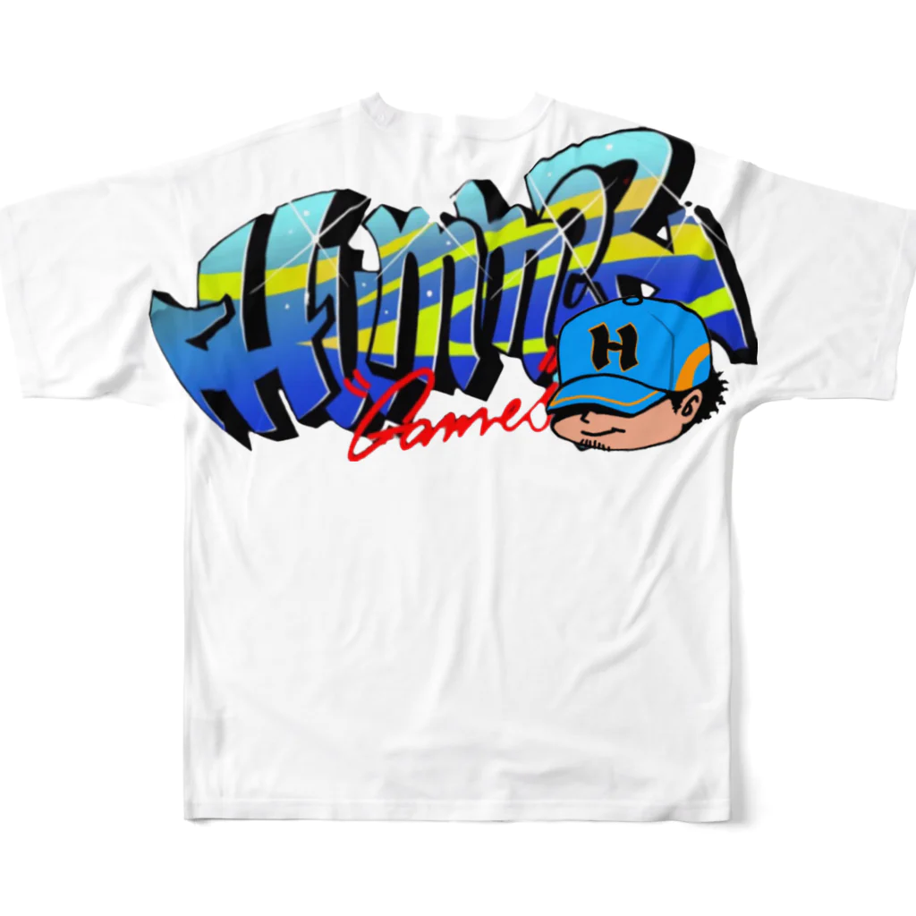 HummeR_GamesのHummeR 背面ロゴ フルグラフィックTシャツの背面