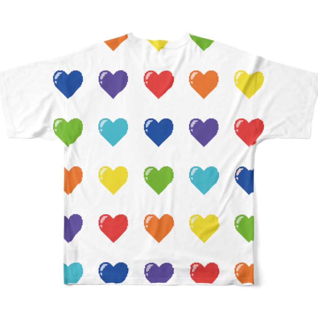 nanairoのrainbow heart / バックプリント フルグラフィックTシャツの背面