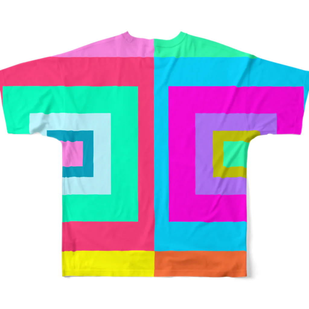 STICKTOBELIEFのcolor square フルグラフィックTシャツの背面