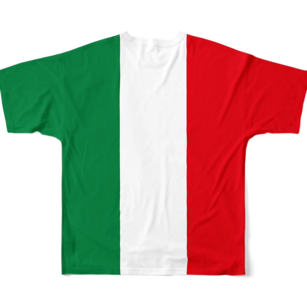 ゴロニャーのダサT屋さんのイタリア全身シャツ #国旗 フルグラフィックTシャツの背面