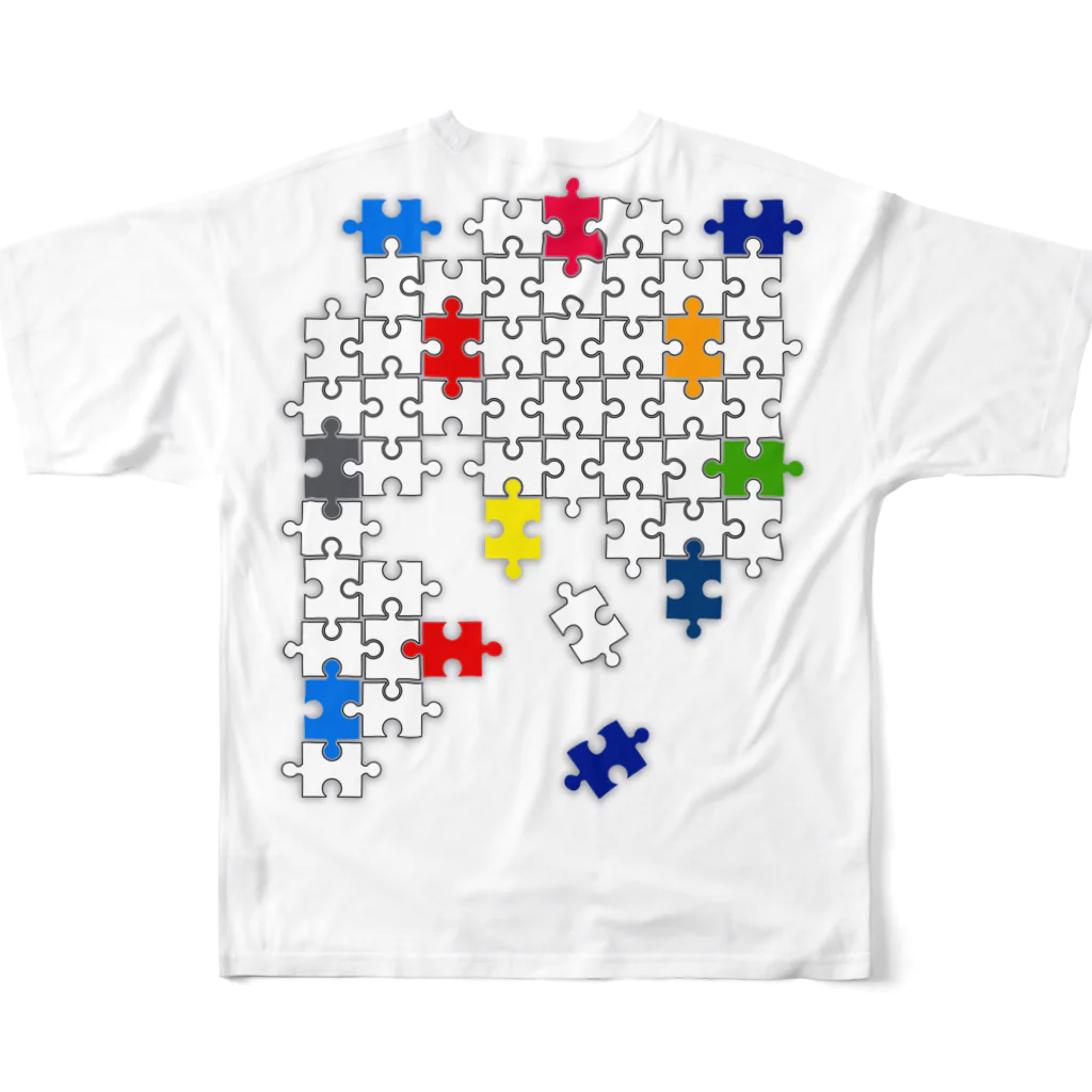 AURA_HYSTERICAのJigsaw_Puzzle フルグラフィックTシャツの背面