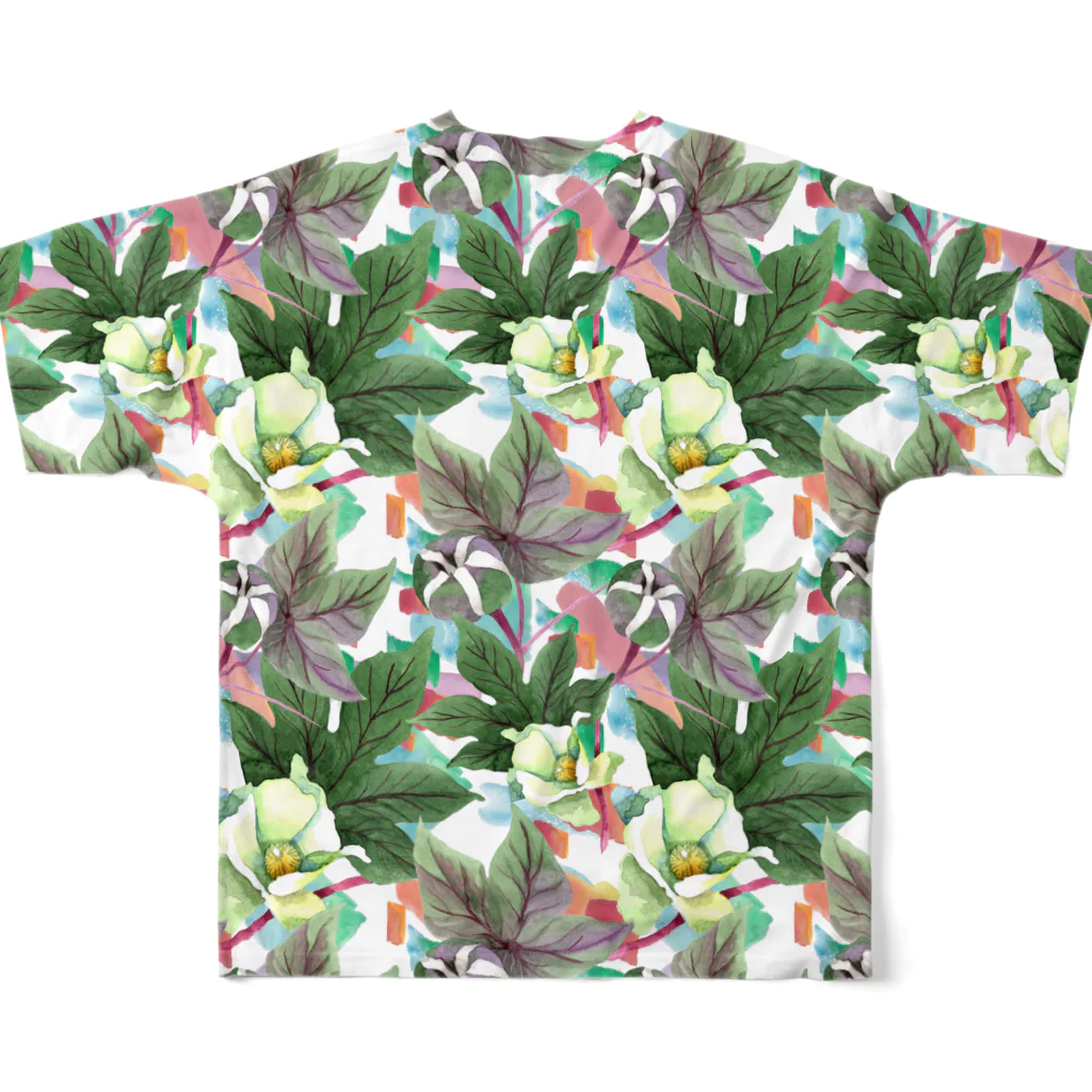 SANKAKU DESIGN STOREのcotton flower bud。 SUMMER フルグラフィックTシャツの背面