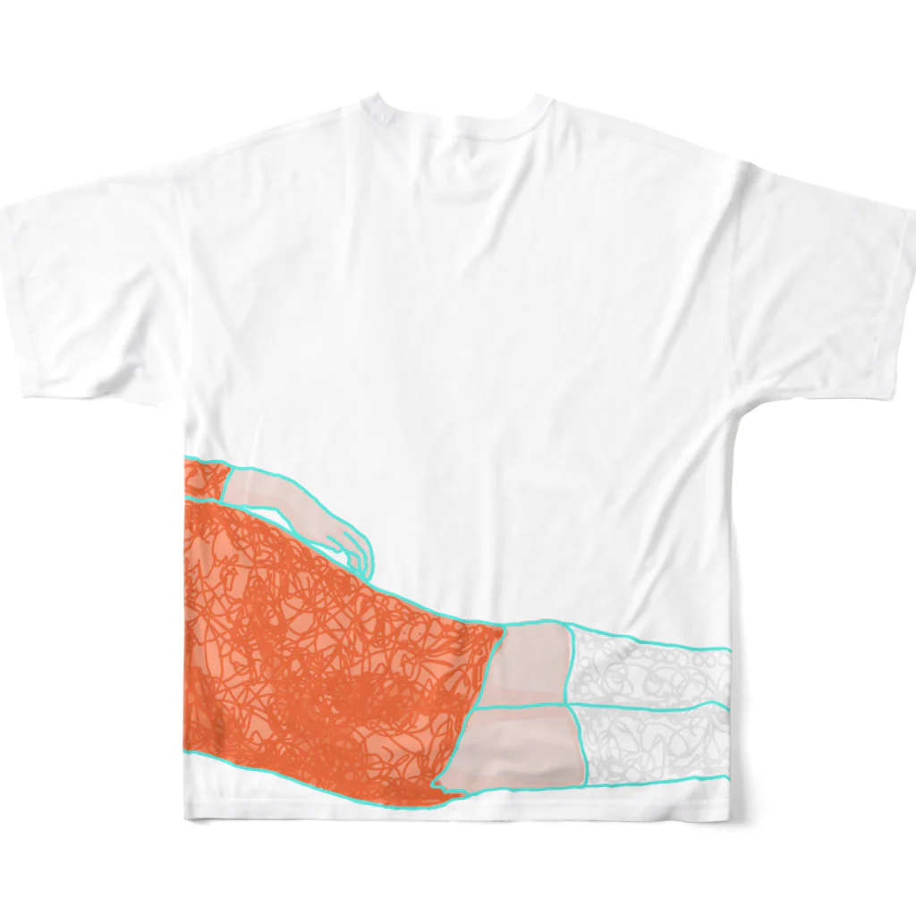 ぴゃーぱのオレンジ気分 フルグラフィックTシャツの背面