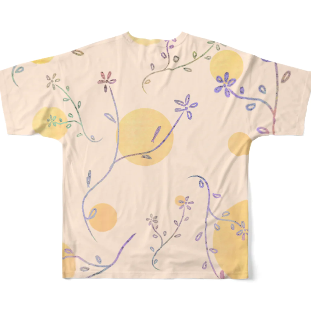 Lily bird（リリーバード）のパステル草花 All-Over Print T-Shirt :back