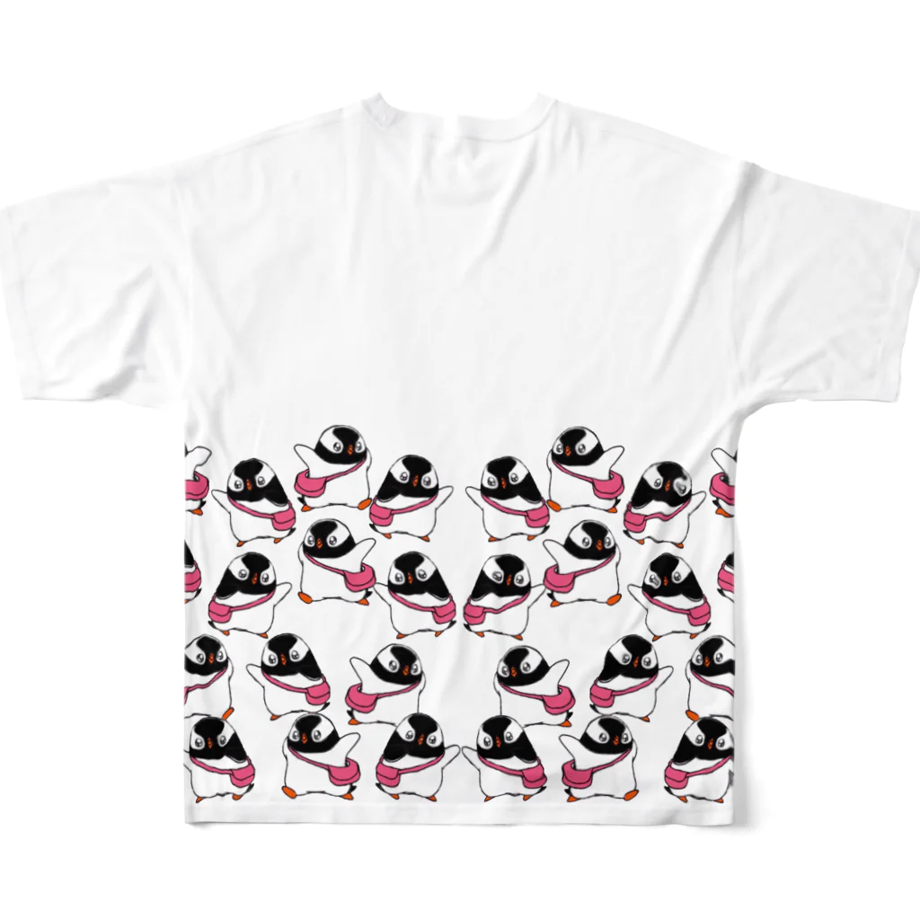 ヤママユ(ヤママユ・ペンギイナ)のふえるプピゴン フルグラフィックTシャツの背面