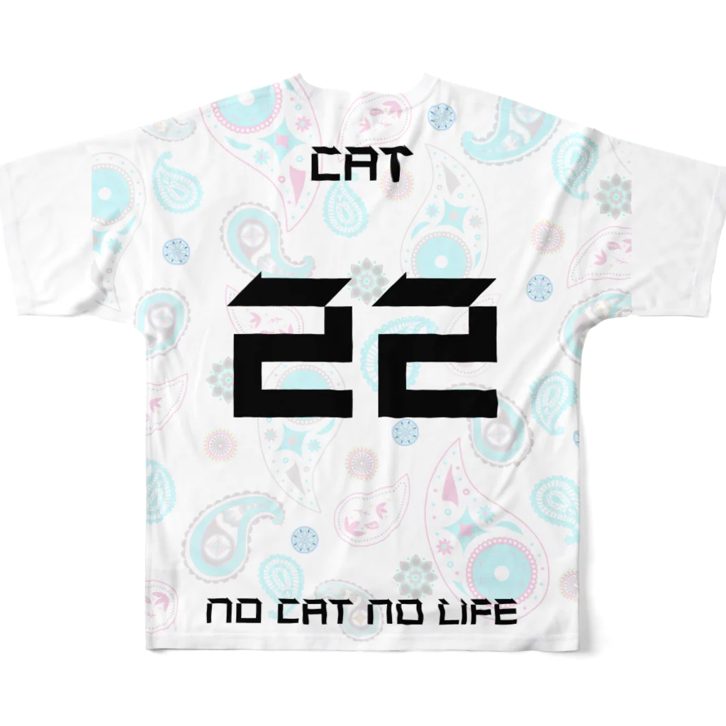 asobi+o　（ｱｿﾋﾞﾄ）のサッカー for catlover_cityFC フルグラフィックTシャツの背面