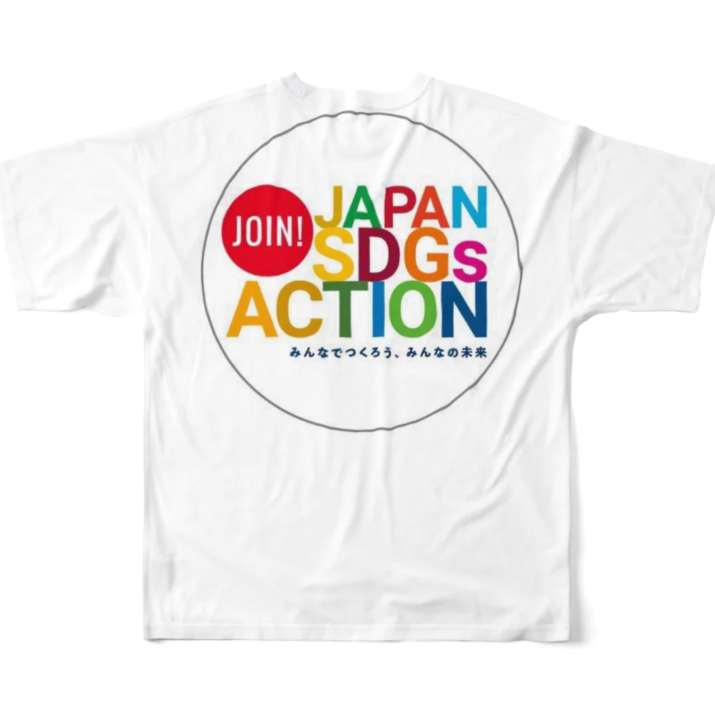 開運CROSS❖JAPAN。のSDGs Round All-Over Print T-Shirt :back